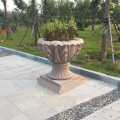 European stone carving flower pot granite yellow rust stone square garden flower garden villa floor decoration